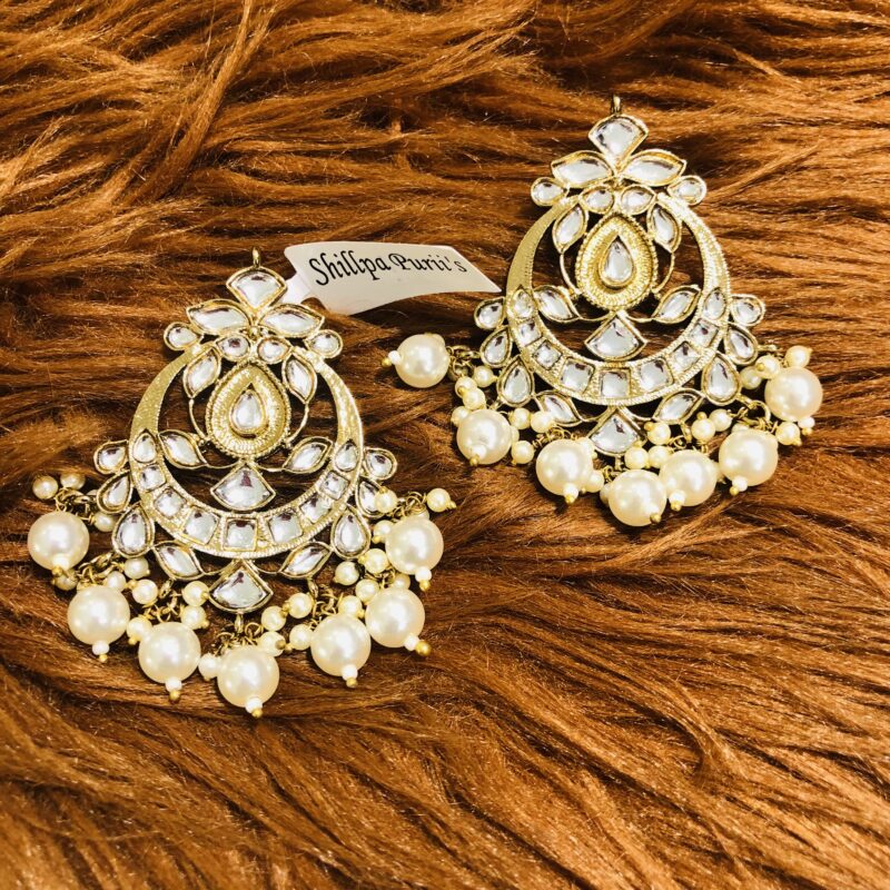 small uncut chaandbali pearl drops