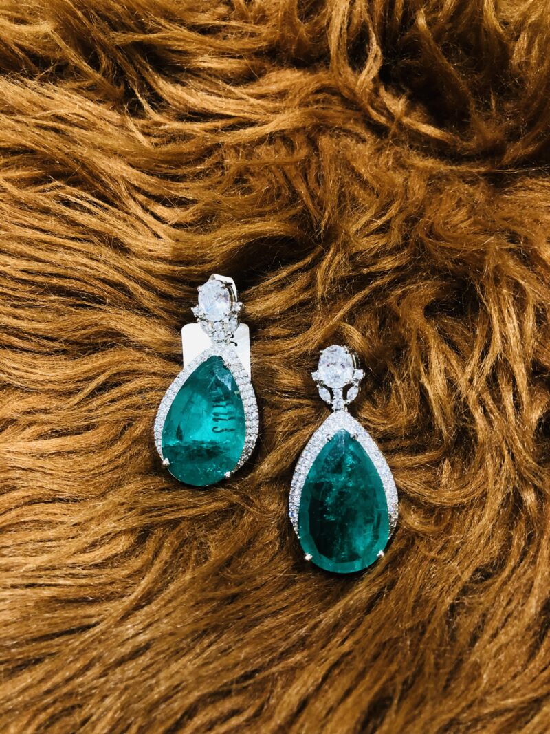 Green drop AD earring