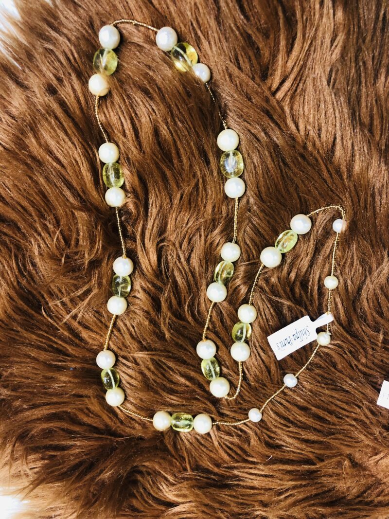 Pearl with green moti mala