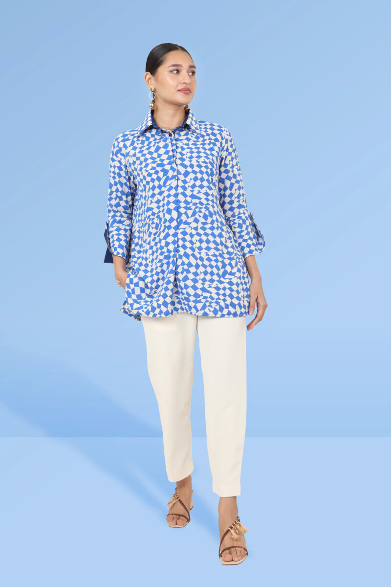 “ Irene" Checkered print shirt.
