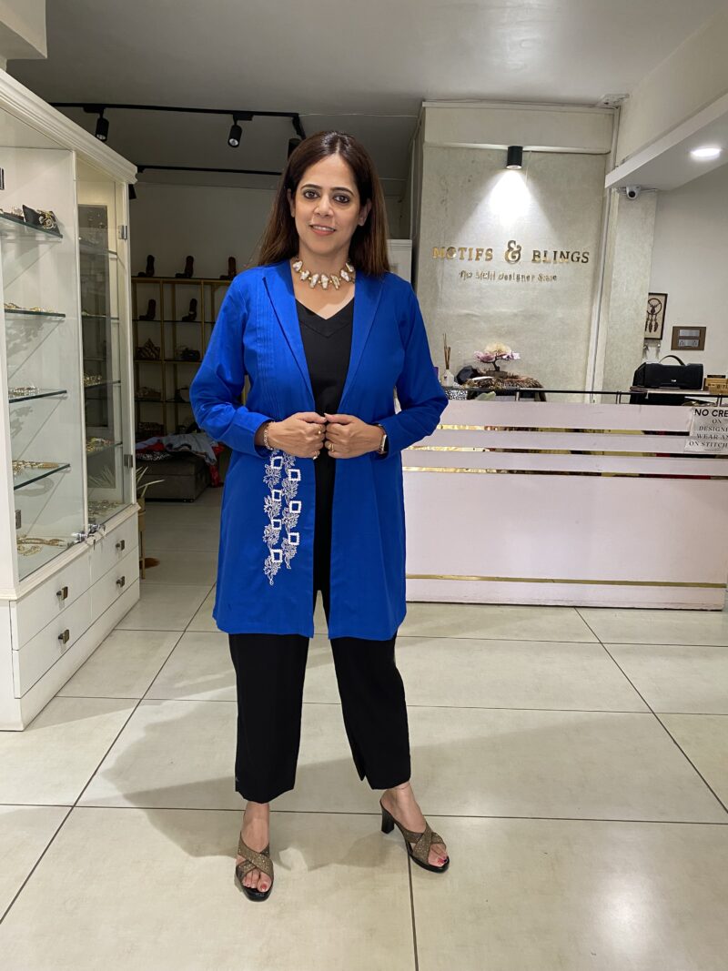 Blue Khadi Jacket